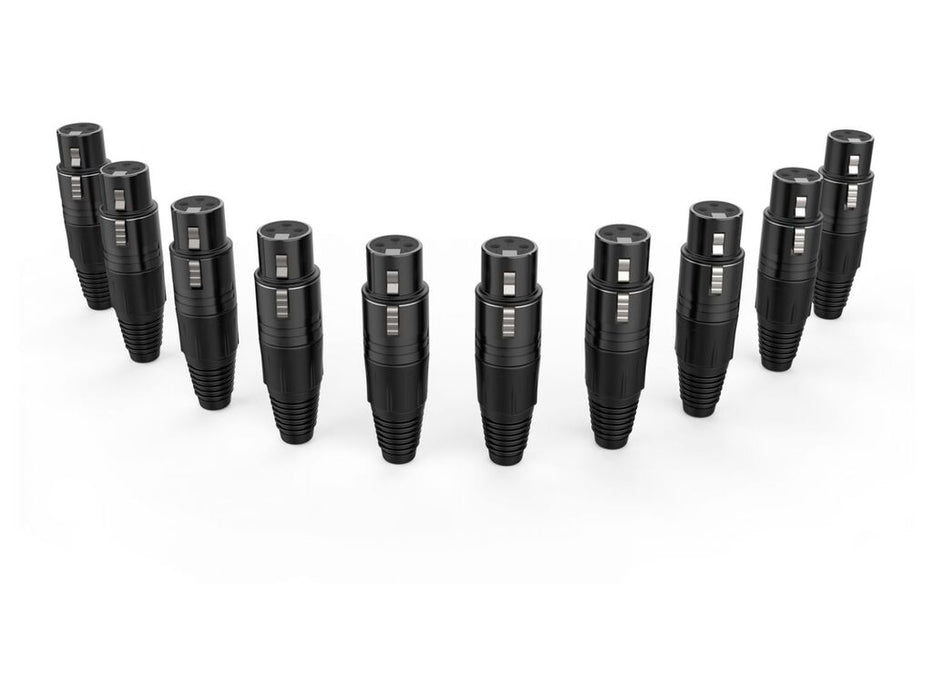 Audibax Silver Black Connector 10 x XLR Female 10154454 product image