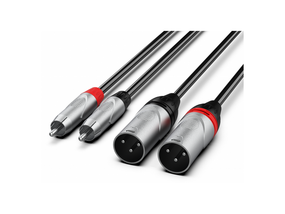 Audibax Pro 2 x XLR Male 2 x RCA 3m Black 10101699 product image