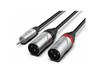 Audibax Pro 2 x XLR Male Stereo Minijack 3m Black 10116255 product image