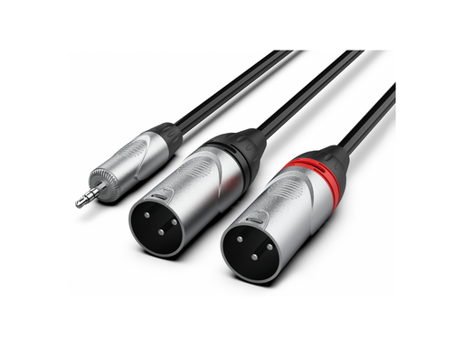 Audibax Pro 2 x XLR Male Stereo Minijack 3m Black 10116255 product image