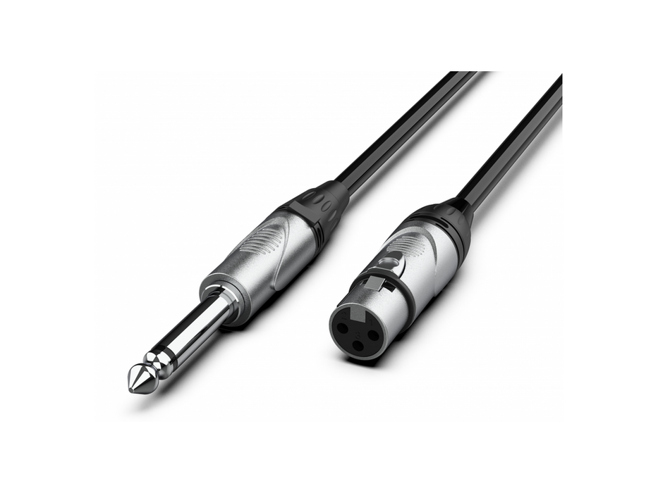 Audibax Silver XLR Female Mono Jack 3m Black 10101695 product image