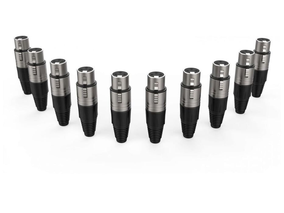 Audibax Silver Connector XLR Female x 10 Black and Silver 10154449 product image