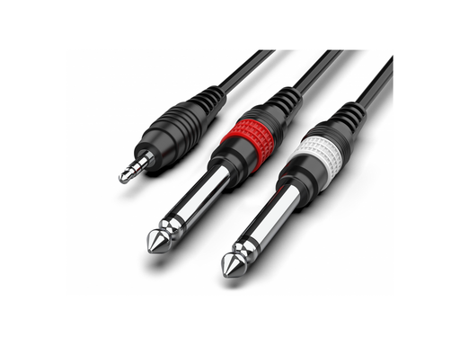 Audibax Bronze Stereo Minijack 2 x Mono Jack 3m Black 10093063 product image