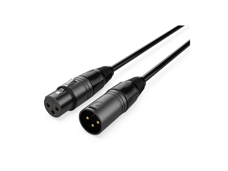 Audibax Silver Black 3 Pins XLR Male XLR Female 2m Black 10154426 product image