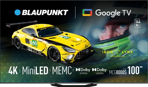 Blaupunkt 100MCG8000S 100" 4K Mini LED 144Hz Google TV - front view