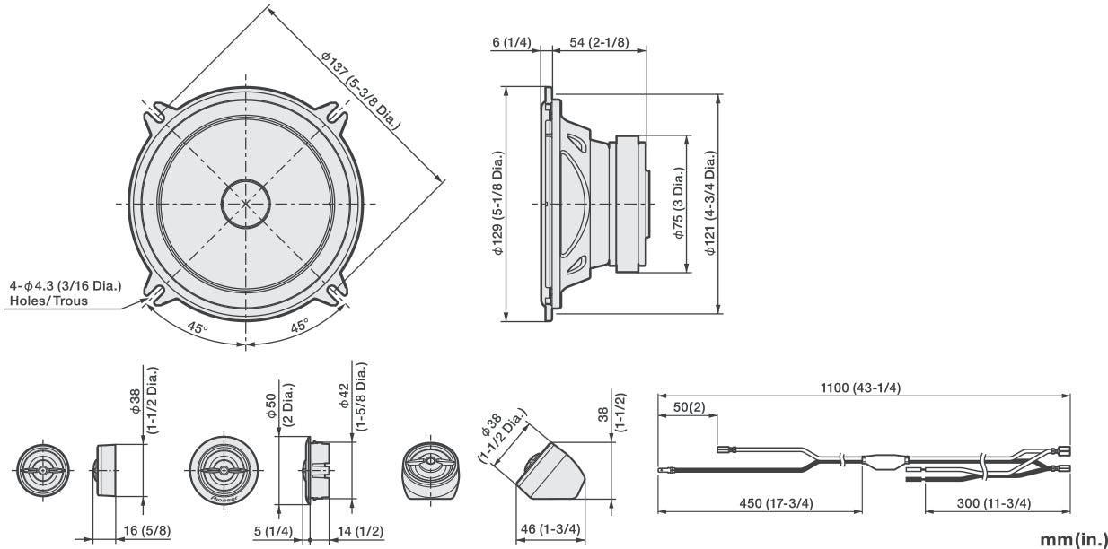TS-A1301C   |   13 cm 2-Way Component System (300W)